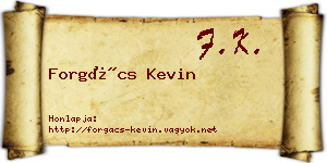 Forgács Kevin névjegykártya
