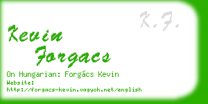 kevin forgacs business card