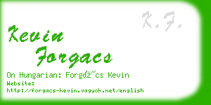 kevin forgacs business card